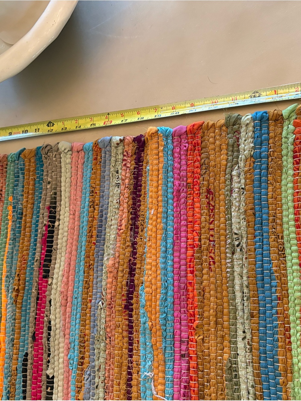 Colorful Handmade Rag Rug Runner - Vibrant Multi-Color - Picture 3 of 3